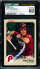 Pete Rose Autographed 1983 Fleer Card #171 Philadelphia Phillies Auto Grade Gem Mint 10 CGC x JSA #6078172209