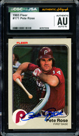 Pete Rose Autographed 1983 Fleer Card #171 Philadelphia Phillies Auto Grade Gem Mint 10 CGC x JSA #6078172208