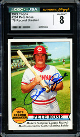 Pete Rose Autographed 1979 Topps Card #204 Cincinnati Reds Card Grade 8 CGC x JSA #6078174042