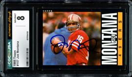 Joe Montana Autographed 1985 Topps Card #157 San Francisco 49ers Card Grade 8 CGC x JSA #6078164108