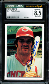 Pete Rose Autographed 1976 SSPC Card #41 Cincinnati Reds Card Grade 8.5 Auto Grade Gem Mint 10 CGC x JSA #6078174011
