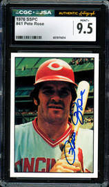 Pete Rose Autographed 1976 SSPC Card #41 Cincinnati Reds Card Grade 9.5 CGC x JSA #6078174014