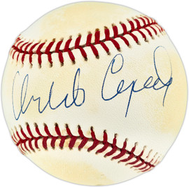 Orlando Cepeda Autographed Official NL Baseball San Francisco Giants Beckett BAS QR #BU86879