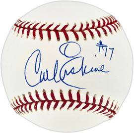 Carl Erskine Autographed Official MLB Baseball Brooklyn Dodgers "#17" Beckett BAS QR #BU86842