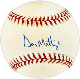 Don Mattingly Autographed Official AL Baseball New York Yankees Beckett BAS QR #BU87234