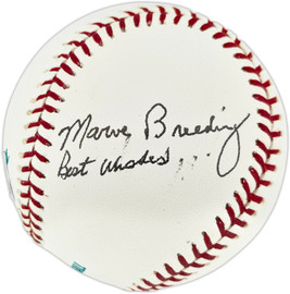 Marv Breeding Autographed Official MLB Baseball Baltimore Orioles "Best Wishes" Beckett BAS QR #BU87248