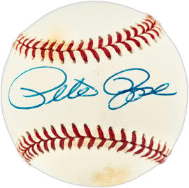 Pete Rose Autographed Official NL Baseball Cincinnati Reds Beckett BAS QR #BU87266