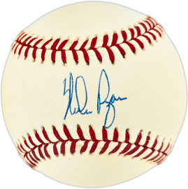 Nolan Ryan Autographed Official AL Baseball Texas Rangers, Los Angeles Angels Beckett BAS QR #BU86748