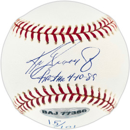 Ken Griffey Jr. Autographed Official MLB Baseball Seattle Mariners "First HR 4-10-89" UDA Holo & #15/101 MLB Holo #BB488883