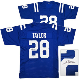 Indianapolis Colts Jonathan Taylor Autographed Blue Jersey Beckett BAS Witness Stock #256838