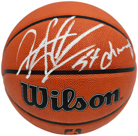 Dennis Rodman Autographed Authentic Indoor/Outdoor Basketball Chicago Bulls "5X Champ" Beckett BAS Witness Stock #256867