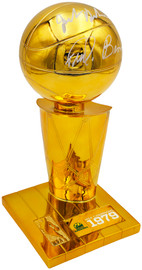 Jack Sikma & Fred Brown Autographed Fanatics 1978-79 NBA Champions Logo Mini Trophy Seattle Supersonics MCS Holo Stock #256896