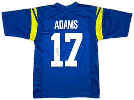 Los Angeles Rams Davante Adams Autographed Blue Jersey Beckett BAS Witness Stock #256898