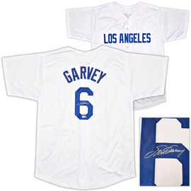 Los Angeles Dodgers Steve Garvey Autographed White Jersey Beckett BAS Witness Stock #256840