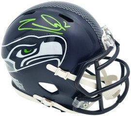 Zach Charbonnet Autographed Seattle Seahawks Blue Speed Mini Helmet MCS Holo Stock #256967