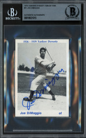 Joe Dimaggio Autographed 1975 TCMA 1936-39 Yankee Dynasty Card New York Yankees Beckett BAS #18631015