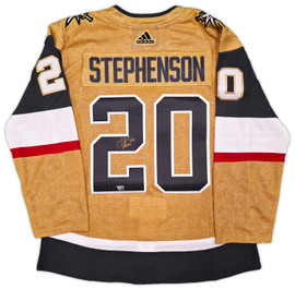 Las Vegas Golden Knights Chandler Stephenson Autographed Gold Adidas Authentic Aeroready 2023 Stanley Cup Jersey Size 52 Fanatics Holo Stock #256996