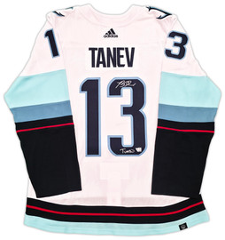 Seattle Kraken Brandon Tanev Autographed White Adidas Authentic Primegreen Inaugural Season Jersey Size 54 "Turbo" Fanatics Holo Stock #257012