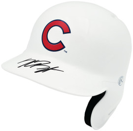 Kris Bryant Autographed Chicago Cubs Chrome White Mini Helmet Fanatics & MLB Holo Stock #257015