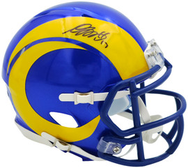 Davante Adams Autographed Los Angeles Rams Blue Speed Mini Helmet Beckett BAS Witness Stock #257214
