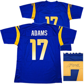 Los Angeles Rams Davante Adams Autographed Blue Jersey Beckett BAS Witness Stock #257216