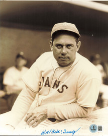 Bill Terry Autographed 8x10 Photo New York Giants Beckett BAS #BS38656