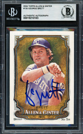 George Brett Autographed 2024 Topps Allen & Ginter Card #130 Kansas City Royals Beckett BAS #19210183