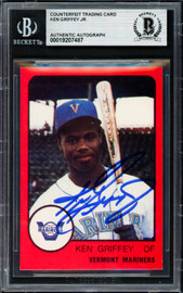 Ken Griffey Jr. Autographed 1988 ProCards Vermont Reprint Rookie Card Vermont Mariners Beckett BAS #19207487