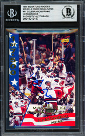 Herb Brooks Autographed 1995 Signature Rookies Card 1980 Team USA Beckett BAS #19210187