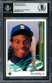 Ken Griffey Jr. Autographed 1989 Upper Deck Rookie Card #1 Seattle Mariners Beckett BAS #19211151