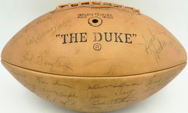 1962 Green Bay Packers NFL Champions Autographed Official NFL Leather Wilson Football With 34 Signatures Including Vince Lombardi Beckett BAS QR #AE65355