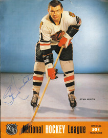 Stan Mikita Autographed 8.5x11 Magazine Cover Chicago Blackhawks SKU #258161