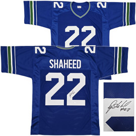 Seattle Seahawks Rashid Shaheed Autographed Blue Jersey MCS Holo Stock #258200