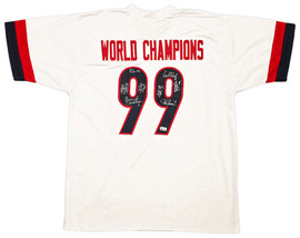 1999 Team USA Women's Soccer World Cup Champions Autographed White Jersey With 8 Signatures Including Hamm & Chastain Beckett BAS Witness Stock #257835