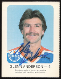 Glenn Anderson Autographed 1982-83 Red Rooster Card Edmonton Oilers SKU #258339