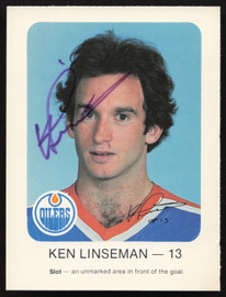 Ken Linseman Autographed 1982-83 Red Rooster Card Edmonton Oilers SKU #258340