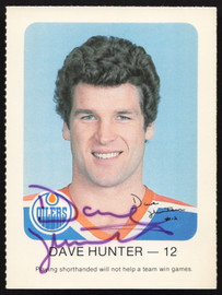 Dave Hunter Autographed 1982-83 Red Rooster Card Edmonton Oilers SKU #258350