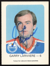 Garry Lariviere Autographed 1982-83 Red Rooster Card Edmonton Oilers SKU #258356