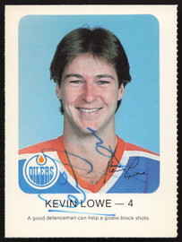 Kevin Lowe Autographed 1982-83 Red Rooster Card Edmonton Oilers SKU #258359