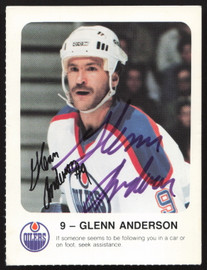 Glenn Anderson Autographed 1986-87 Red Rooster Card Edmonton Oilers SKU #258422