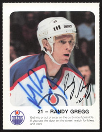 Randy Gregg Autographed 1986-87 Red Rooster Card Edmonton Oilers SKU #258426