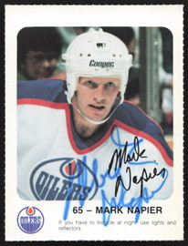 Mark Napier Autographed 1986-87 Red Rooster Card Edmonton Oilers SKU #258439