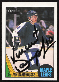 Vin Damphousse Autographed 1987-88 O-Pee-Chee Card #243 Toronto Maple Leafs SKU #258484