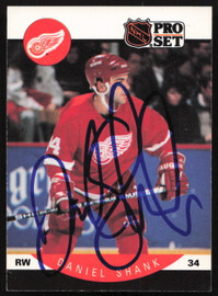 Daniel Shank Autographed 1990-91 Pro Set Rookie Card #78 Detroit Red Wings SKU #258492