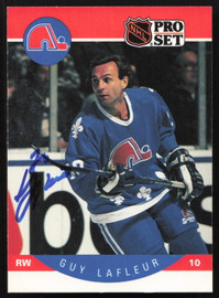 Guy Lafleur Autographed 1990-91 Pro Set Card #250 Quebec Nordiques SKU #258498