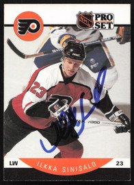 Ilkka Sinisalo Autographed 1990-91 Pro Set Card #223 Philadelphia Flyers SKU #258501