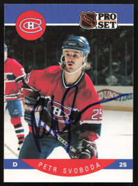 Petr Svoboda Autographed 1990-91 Pro Set Card #161 Montreal Canadiens SKU #258506