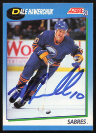 Dale Hawerchuk Autographed 1991-92 Score Card #479 Buffalo Sabres SKU #258525