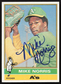 Mike Norris Autographed 1976 Topps Rookie Card #653 Oakland A's SKU #258583