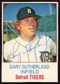Gary Sutherland Autographed 1975 Hostess Card #146 Detroit Tigers SKU #258691